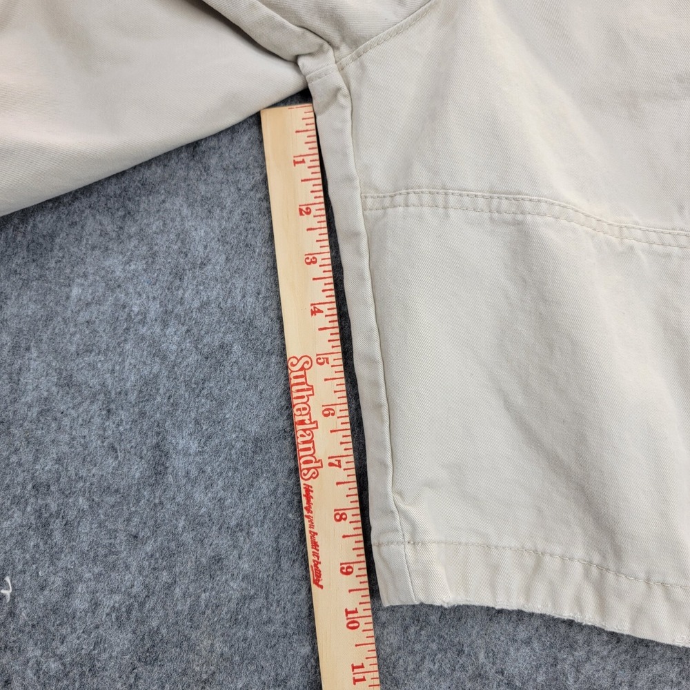 Abercrombie Fitch Shorts Mens 32 Khaki Tan Heavy Cargo Distressed Military Y2K - Picture 13 of 14
